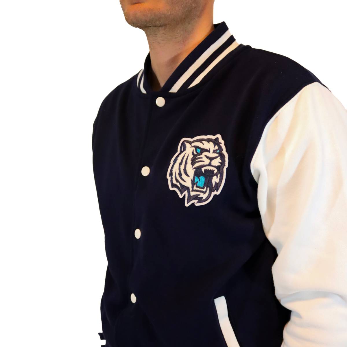 Mikina na patenty modrá s logem