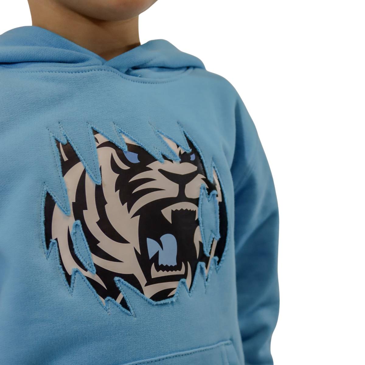 Mikina dětská tyrkysová s rozdrápaným logem