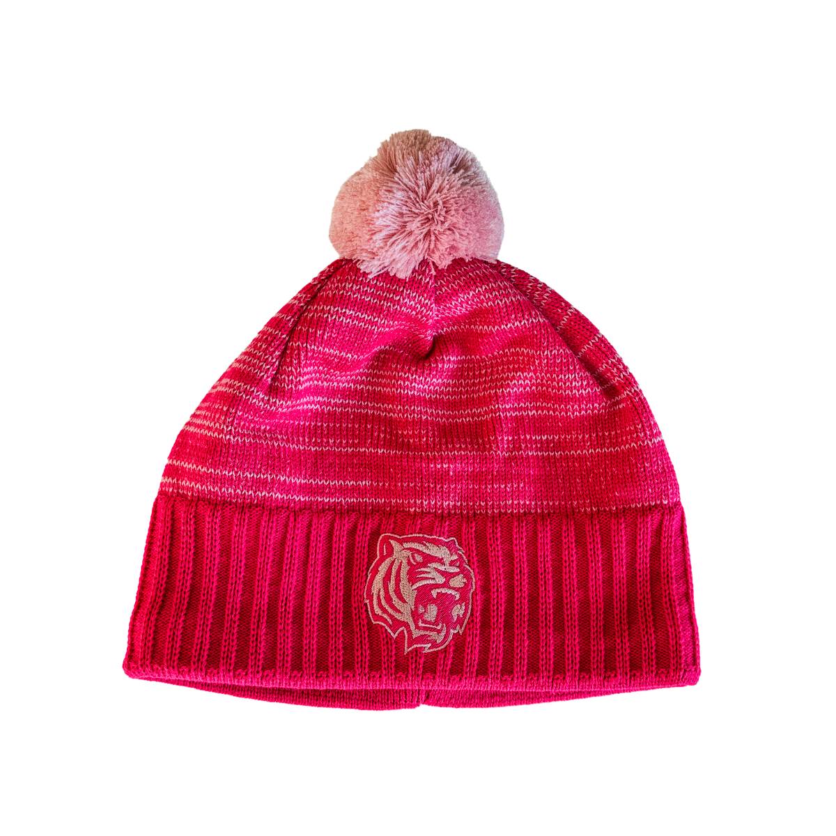 Kulich růžový s výšivkou a růžovou bambulí