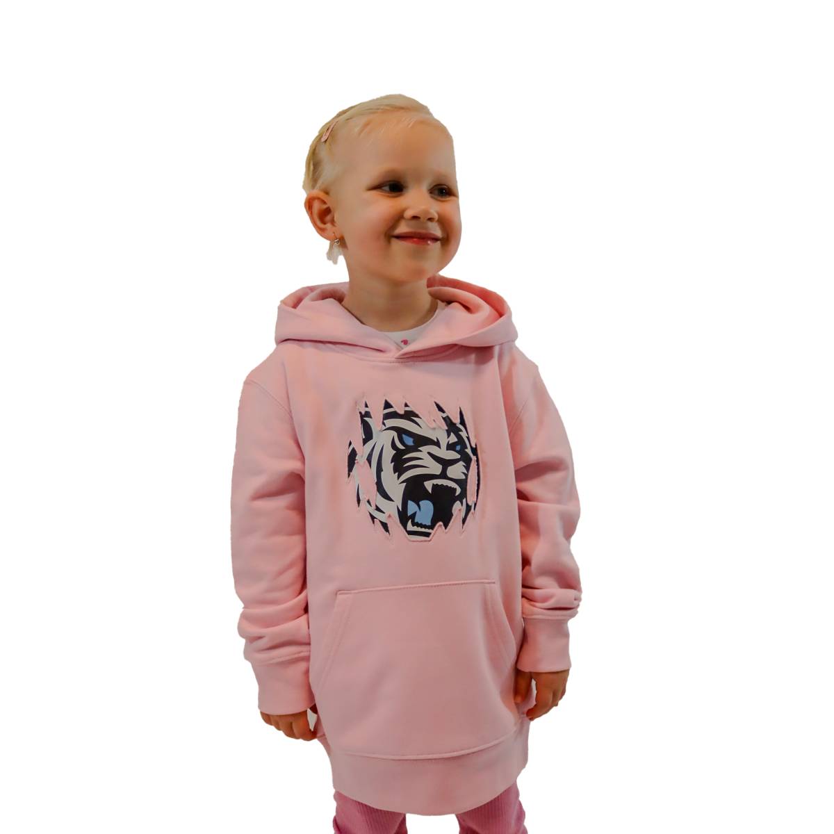 Mikina dětská růžová s rozdrápaným logem