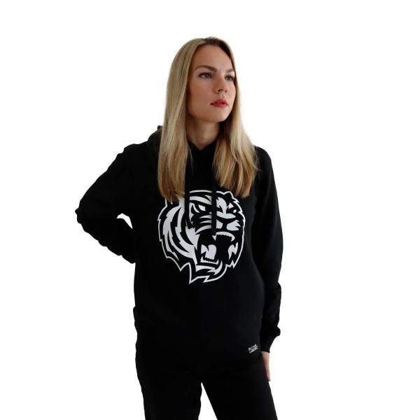 Mikina černá s kapucí a logem unisex