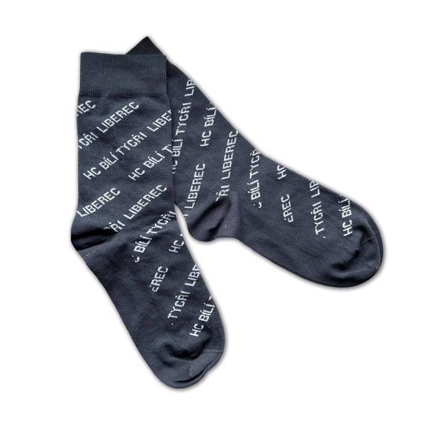 Ponožky šedé s nápisem