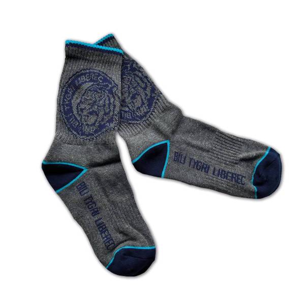 Ponožky šedé sportovní s logem