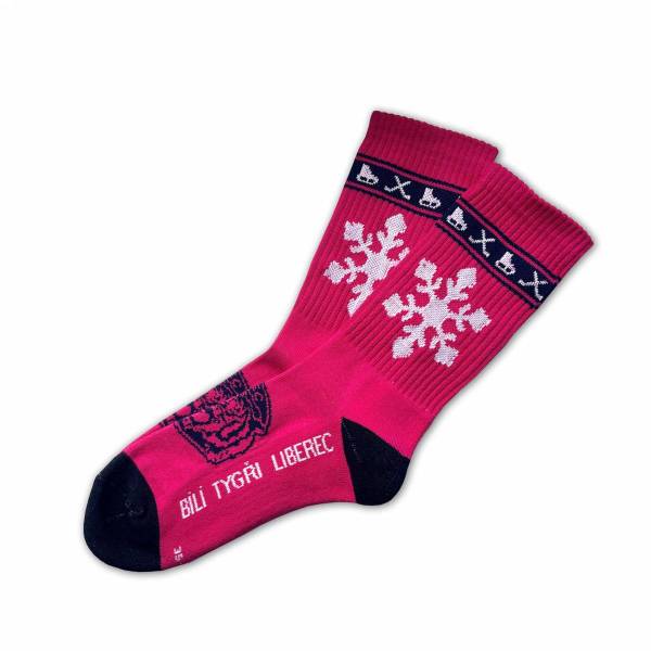 Ponožky vánoční růžové