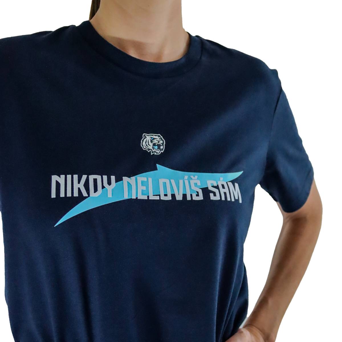 Triko Nikdy nelovíš sám modré